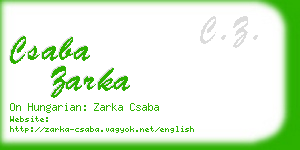 csaba zarka business card